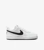A white Nike Court Borough Low Recraft shoe with a black Nike swoosh logo is shown against a white background. Náhľad obrázku produktu