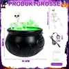 Halloween-Dekoration, Hexenkessel mit Lichtern, Totenkopf Produktbild-Vorschau 2