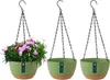 pack de 3 pots de fleurs suspendus avec plateau amovible, Voir les images du produit 1