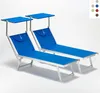 Two blue beach chairs with sunshades are displayed against a white background. Voir les images du produit