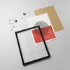 Gerahmtes Poster - Schwarzer Rahmen - Abstraktion Weiß-Rot Produktbild-Vorschau 4