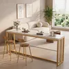 180 cm lang, barkruk, bartafel in wit en goud, hoge bar Productafbeelding-voorbeeld 4