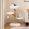 COSTWAY 90cm tiragraffi in legno, albero per gatti con 4 Anteprima dell’immagine prodotto 2