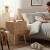 Nočný stolík Relaxdays, s reliéfnou štruktúrou, 2 zásuvky, Náhľad obrázku produktu 2
