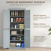 HOMCOM Armoire de cuisine buffet cuisine vaisselier meuble Voir les images du produit 3