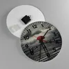 Wanduhr - Rund - Glasuhr - Meer Brücke Sturm - 30x30cm - Produktbild-Vorschau 2