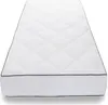 A white mattress with a diamond-stitched pattern and a dark trim around the edges, presented on a white background. Produktbild-Vorschau