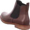 A close-up side view of a brown leather bootie. Produktbild-Vorschau