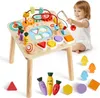 VEVOR dřevěný aktivní stůl, Montessori hračky, 8 v 1 Náhled obrázku produktu 1