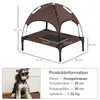 PawHut Erhöhtes Hundebett mit Baldachin Outdoor Kaffee 61 x Produktbild-Vorschau 3