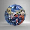 Wanduhr - Rund - Glasuhr - frau retro stil - 30x30cm - Produktbild-Vorschau 3