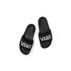 A pair of black Vans slides with white Vans branding on the strap, shown from a top-down perspective on a white background. Anteprima dell’immagine prodotto