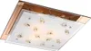 A square ceiling light fixture with multiple glass elements and a mirrored copper-colored frame. Náhled obrázku produktu