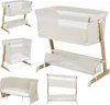 A collage of different views and configurations of a baby crib/bassinet. Produktbild-Vorschau