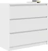 A white three-drawer dresser is shown against a white background. Produktbild-Vorschau