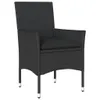 A single black poly rattan garden chair with a black cushion, shown from the front on a white background. Voir les images du produit