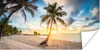 MuchoWow® Poster Sonnenuntergang - Strand - Palme 160x80 cm Produktbild-Vorschau 1