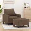 Sessel mit Hocker und Fußablage, 60 cm breit, brauner Produktbild-Vorschau 1