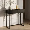 Konsola stolik loftowy ELANO 2 szuflady 80 cm Czarna Czarne Podgląd zdjęcia produktu 9