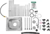 A collection of stainless steel sink components and accessories laid out on a white background. Náhled obrázku produktu