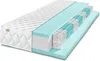 A cross-section of a mattress showing its internal layers, including pocket springs and foam. Voir les images du produit