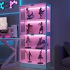 Merax skleněná vitrína s LED osvětlením, 4 dvířka, Náhled obrázku produktu 2