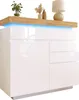 Commode Sweiko, buffet brillant avec 2 portes et 3 tiroirs, Voir les images du produit 11