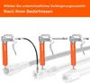 Three grease guns are shown with different attachments, suggesting different uses or configurations. Produktbild-Vorschau