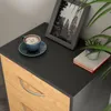 Casaria 2x Table de nuit Bois Gris 3 tiroirs 54x39x28cm Voir les images du produit 3