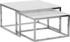 BELIANI Couchtisch 2er Set Weiß mit Silber Glastischplatte Produktbild-Vorschau 1