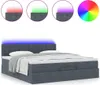 vidaXL Ottoman-Bett mit Matratze & LEDs Dunkelgrau 160x200 Produktbild-Vorschau 5