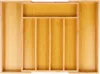 An empty bamboo cutlery organizer with multiple compartments, viewed from directly above. Náhľad obrázku produktu