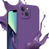 A close-up shot of a purple phone case with purple liquid splashing around it. Produktbild-Vorschau
