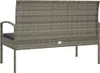 vidaXL Gartenbank mit Kissen Grau 105 cm Poly Rattan Produktbild-Vorschau 5