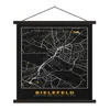 MuchoWow® Textilposter Bielefeld - Karte - Stadtplan - Gold Produktbild-Vorschau 1