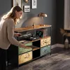 INONEFT TV-kast met 4 lades, LED-verlichting, open vakken, Productafbeelding-voorbeeld 3