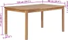 A wooden table with dimensions indicated by measurement lines and text. Náhled obrázku produktu