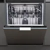 An open dishwasher with its interior racks visible, set against a neutral gray background. Produktbild-Vorschau