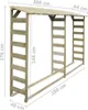 A diagram of a wooden firewood storage shed with dimensions indicated. Podgląd zdjęcia produktu