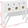 A white wooden sideboard with four doors and three drawers is shown with measurement indicators. Anteprima dell’immagine prodotto