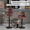 HOMCOM Barhocker 2er Set Barstuhl mit Rückenlehne, Produktbild-Vorschau 4
