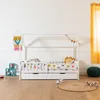 Lit cabane gigogne pour enfant 190x90cm blanc MARCEAU Voir les images du produit 4