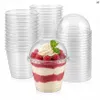 Dessertbecher 50er Set 270 ml - transparent aus PET mit Deckel und Kuppel Náhľad obrázku produktu