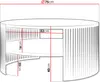 A diagram showing the dimensions of a round coffee table with shelves. Produktbild-Vorschau