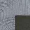A close-up view of a textured gray rug with a geometric pattern. The bottom right corner shows the underside of the rug. Anteprima dell’immagine prodotto