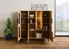 MASSIVMOEBEL24 Highboard Wildeiche mit Glastür 142x43x145 Produktbild-Vorschau 4