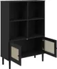 Bücherschrank SENJA Rattan-Look Schwarz 90x35x130cm Produktbild-Vorschau 6