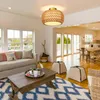 Lampada da soffitto in rattan intrecciato a mano stile Anteprima dell’immagine prodotto 6