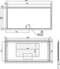 Technical drawing with dimensions of a mirror. Anteprima dell’immagine prodotto