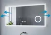 Badspiegel mit LED Beleuchtung Licht und Uhr 120x60cm ECHOS Produktbild-Vorschau 4